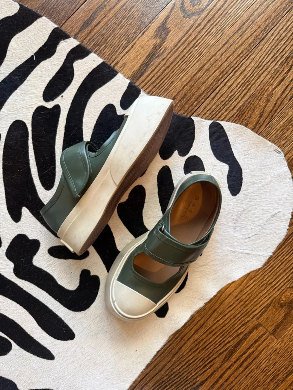 Marni Green and White Platform Mary Janes - Picture 1 of 10